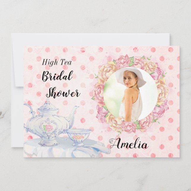 High Tea Photo Bridal Shower Invitation (Front)