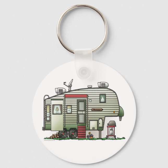 High Tech 5th Wheel Camper Keychain (Front)