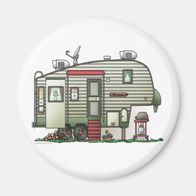 High Tech 5th Wheel Camper Magnet (Front)