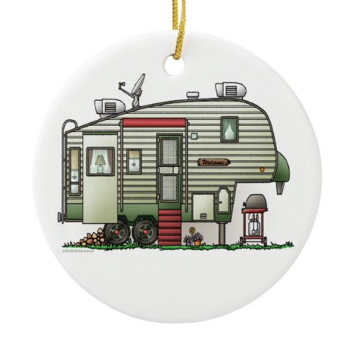 High Tech 5th Wheel Ceramic Ornament