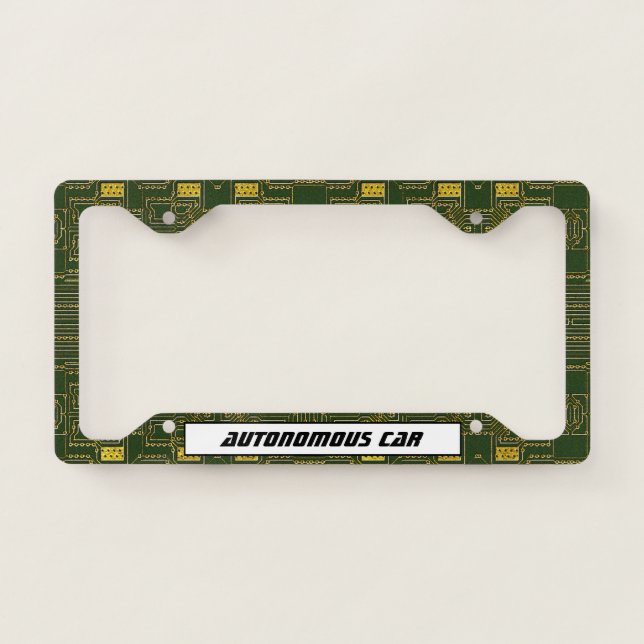 High Tech Autonomous Car License Plate Frame (Front)