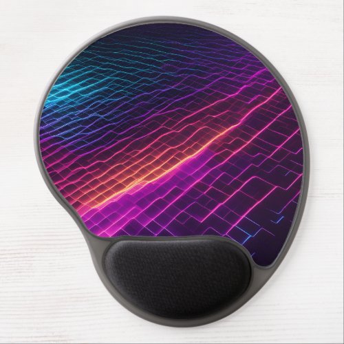 High Tech Colorful Net Waves Gel Mouse Pad