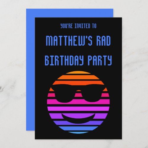 High Tech Cool Emoji Boys Birthday Party Invitation