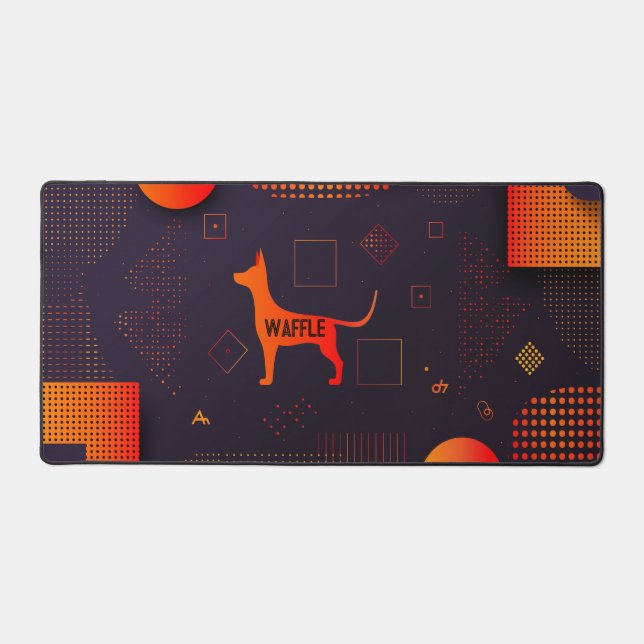 High Tech Customizable Dog Desk Mat (Front)