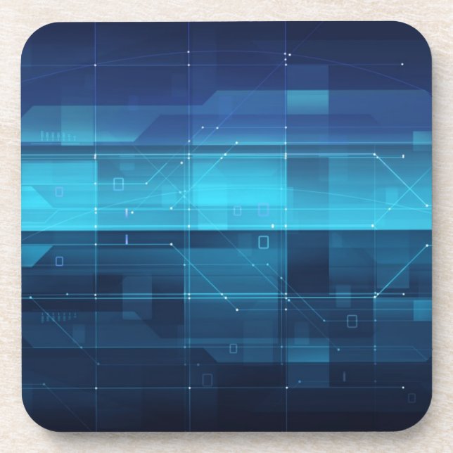 High tech digital background beverage coaster (Front)