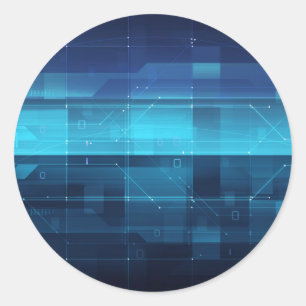 High tech digital background classic round sticker