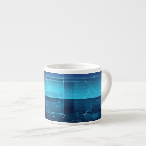 High tech digital background espresso cup