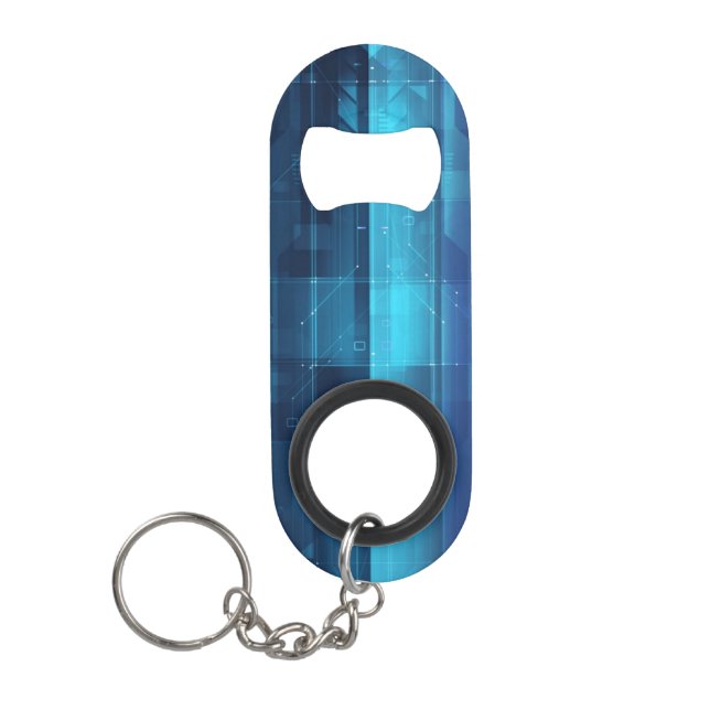 High tech digital background keychain bottle opener (Front)