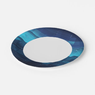 High tech digital background paper plates