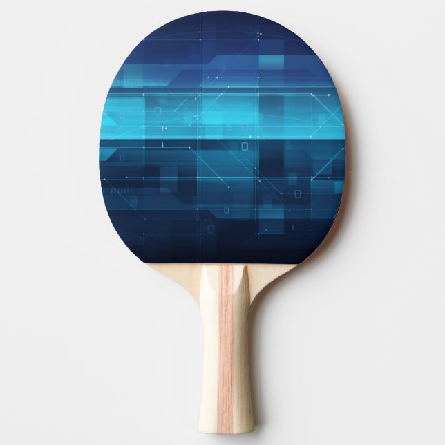 High tech digital background Ping-Pong paddle (Front)