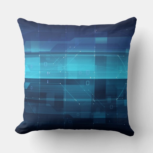High tech digital background throw pillow (Front)