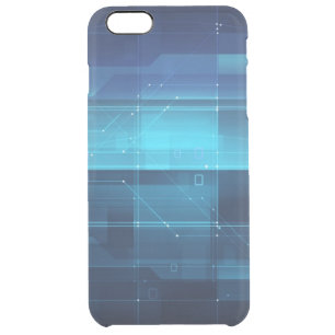 High tech digital background clear iPhone 6 plus case