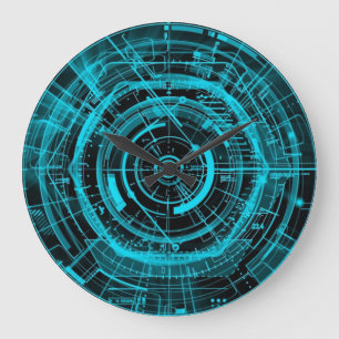High Tech Digital Time Space Physics Large Clock