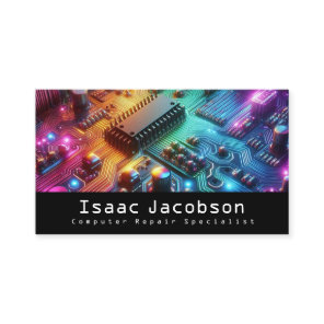 High Tech Rainbow Circuit Board Business Cards