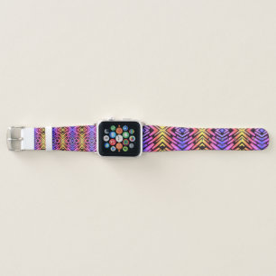 High Tech Sci Fi Neon Purple Yellow Pink Apple Watch Band