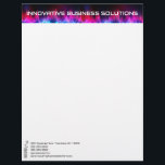 High Tech Sound Waves Letterhead<br><div class="desc">Designed for a technical business,  this letterhead with a banner of colorful soundwaves on a black background could be used for anything from a DJ to computer sales.  Modern,  professional,  eyecatching!</div>