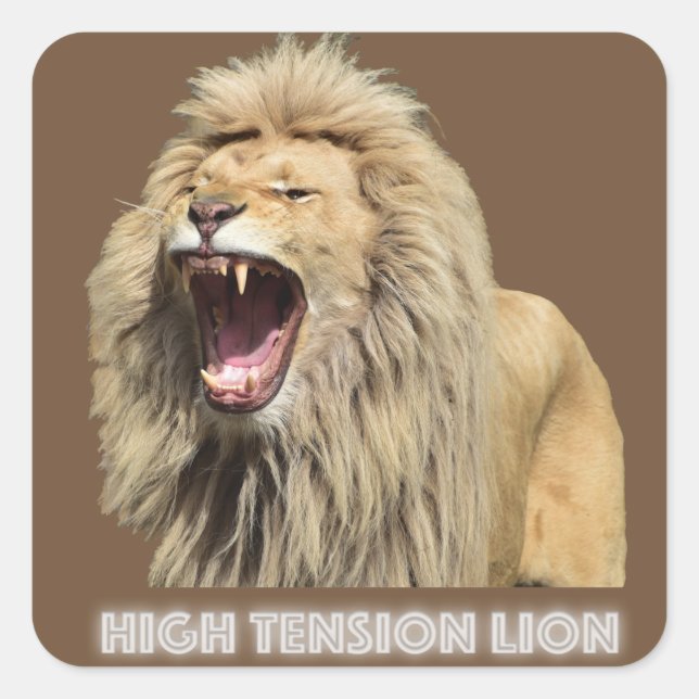 High Tension Lion Square Sticker (Front)