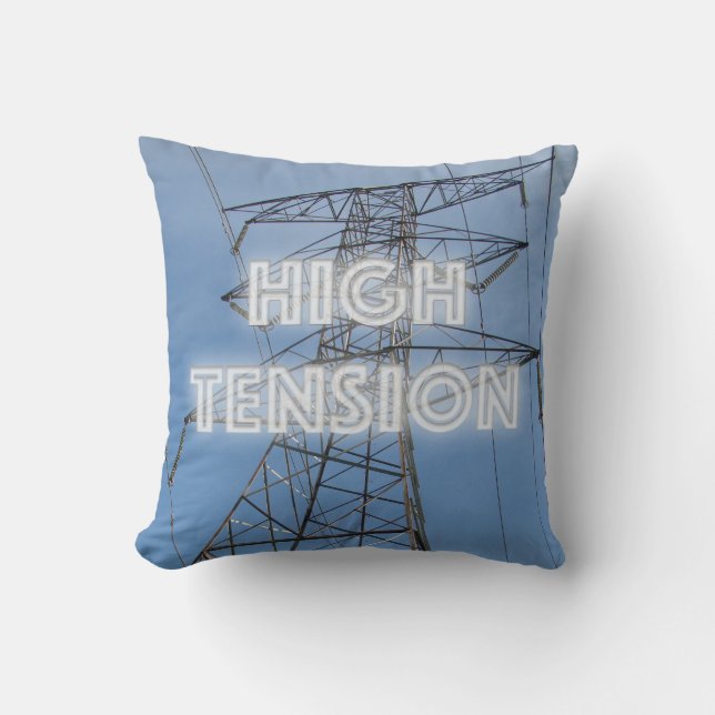 High Tension Tower Throw Pillow (Front)