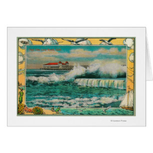 High Tide at Long Beach, California Cards