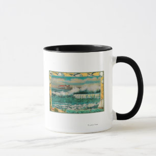 High Tide at Long Beach, California Mug