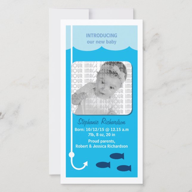 High Tide Fishing Baby Announcement (Front)