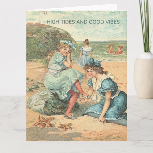 High Tides and Good Vibes Greeting Card (Front)