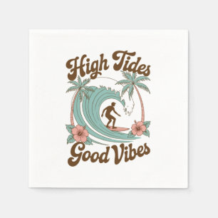 High Tides, Good Vibes – Surfing Ocean Adventure Napkins