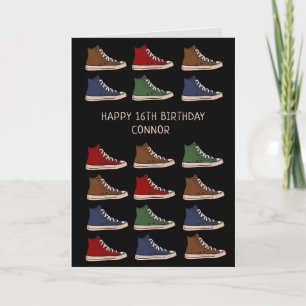 High-top sneakers shoes design birthday card