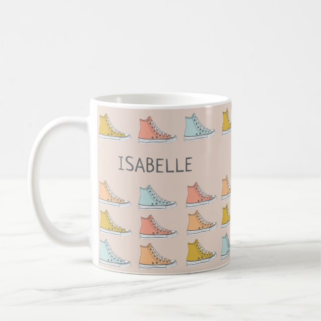 High-top sneakers shoes design personalized coffee mug (Left)