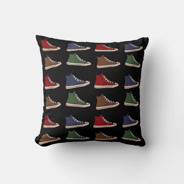 High-top sneakers shoes design throw pillow (Front)