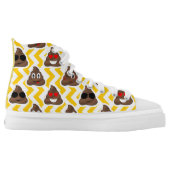 High Top Sneakers With Poop Emojis (yellow) (Left Shoe Inside)