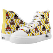 High Top Sneakers With Poop Emojis (yellow) (Pair)
