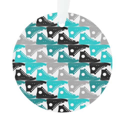 High Tops Teal-n-Black Shoes Ornament