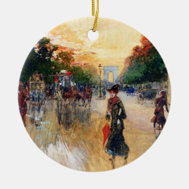 high-traffic champs-elysees ceramic ornament (Front)