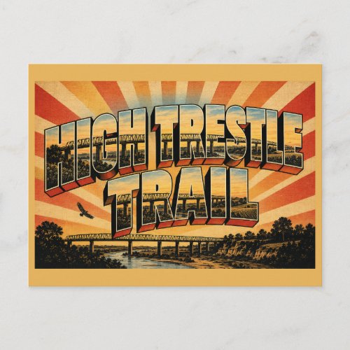 High Trestle Trail Iowa Bridge River Valley Art Postcard