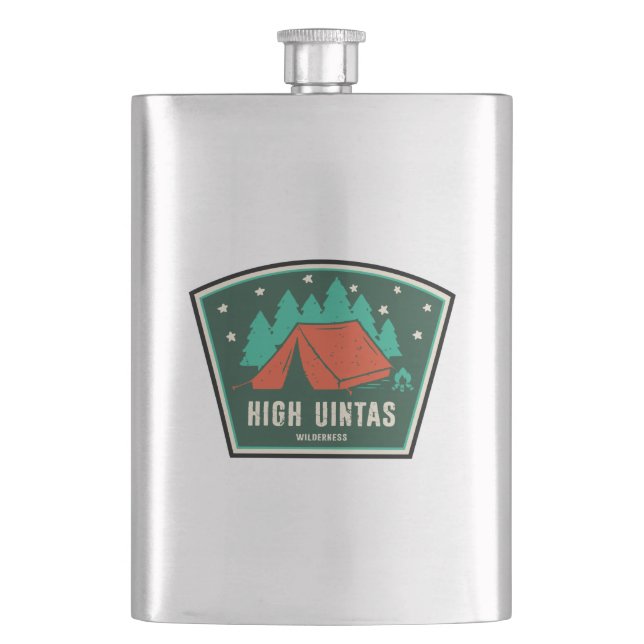 High Uintas Wilderness Utah Camping Flask (Front)