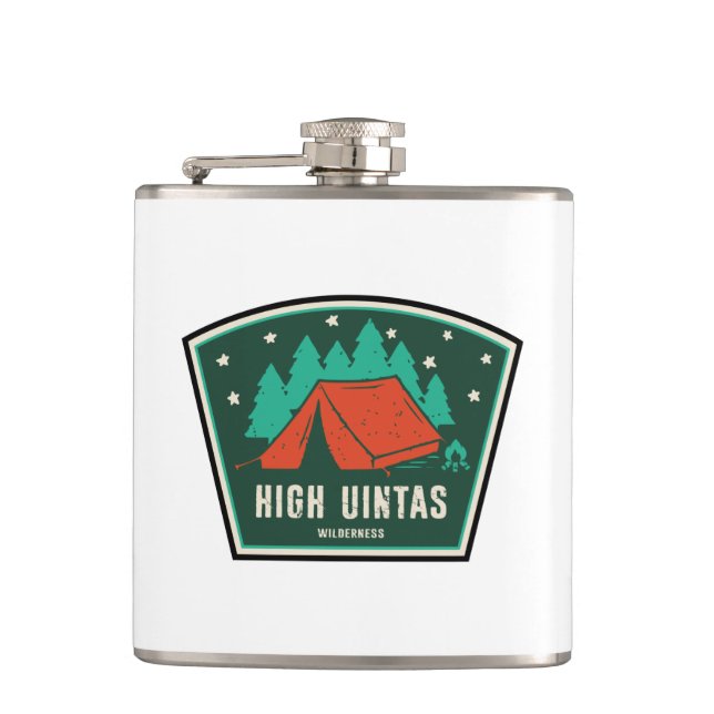 High Uintas Wilderness Utah Camping Flask (Front)