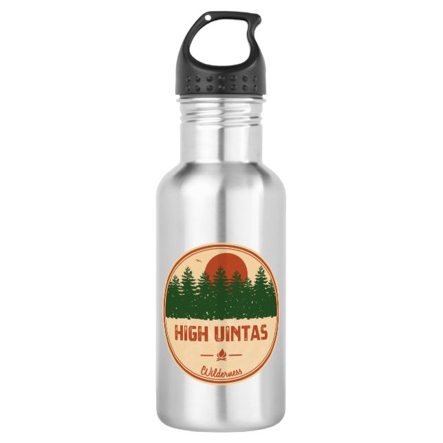 High Uintas Wilderness Utah Stainless Steel Water Bottle (Front)