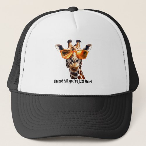 High View Giraffe With Sunglasses Trucker Hat