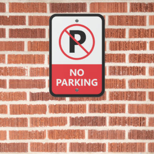 High Visibility 12x18 No Parking Metal Sign