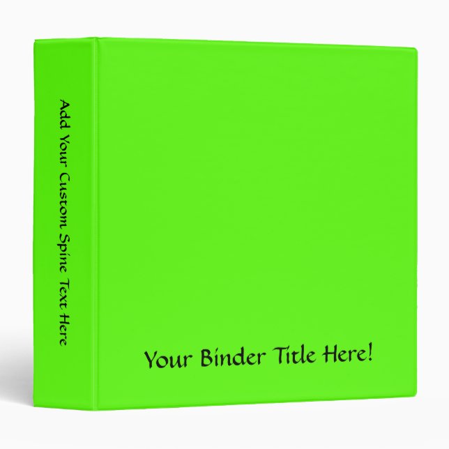 High Visibility Neon Green Binder (Front/Spine)