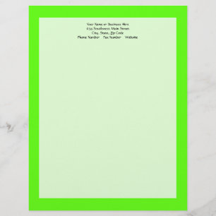 High Visibility Neon Green Letterhead