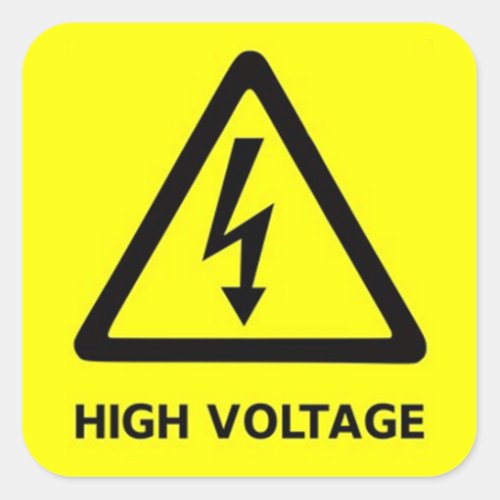 high voltagepng square sticker