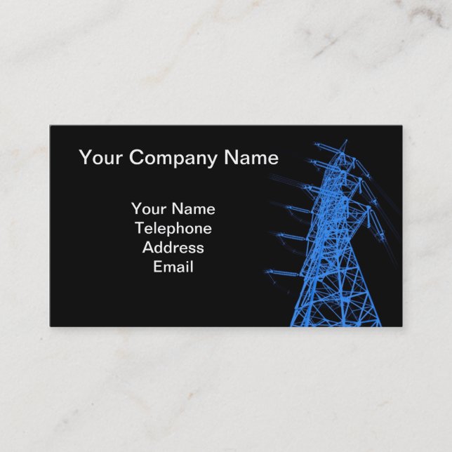 High Voltage Powermast in Blue Business Card (Front)