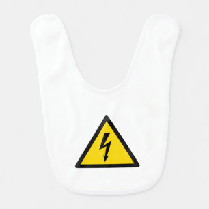 high voltage sign electric symbol caution danger p baby bib