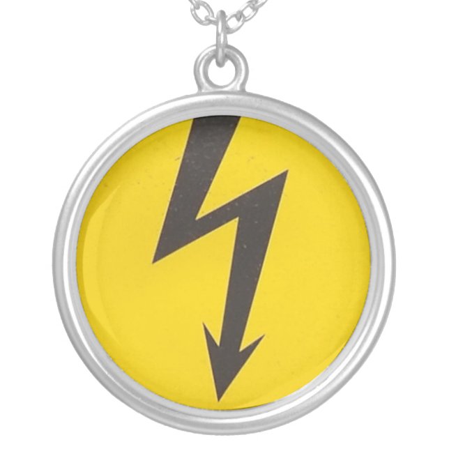 HIGH VOLTAGE SILVER PLATED NECKLACE (Front)