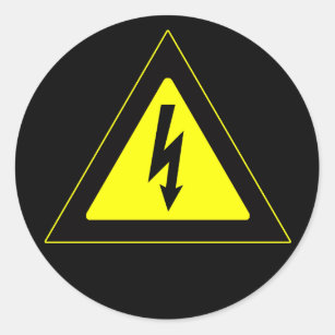 High Voltage Warning Sign Classic Round Sticker