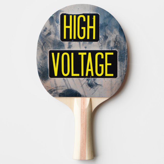 High Voltage Warning Sign - FUNNY Ping-Pong Paddle (Front)