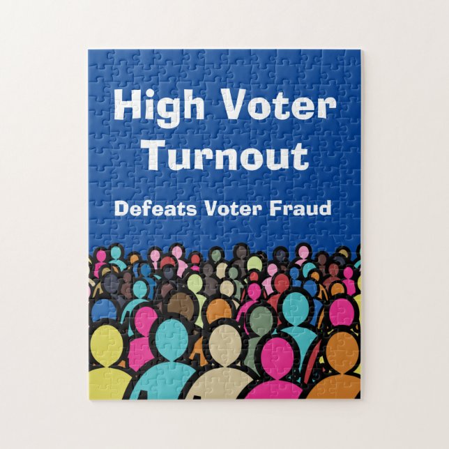 High Voter Turnout Defeats Voter Fraud in 2026 Jigsaw Puzzle (Vertical)