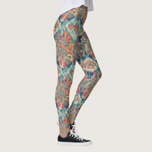 High-Waist Yoga Leggings with Unique Pattern